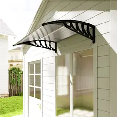 Outsunny Front Door Canopy, Outdoor Awning, Rain Shelter for Window, Porch and Front/Back Door, 103 x 96.5 cm, Clear - 9