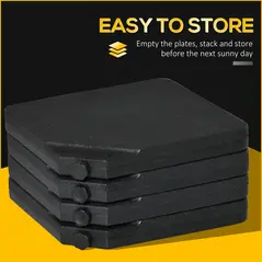 Outsunny Four-Piece Plastic Cantilever Parasol Base - Black - 7