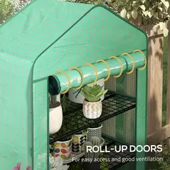 Outsunny Four-Tier Mini Greenhouse, with Reinforced Plastic Cover - 6