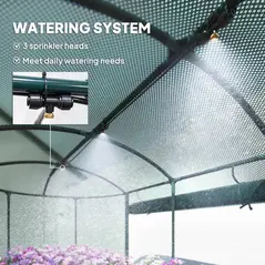 Outsunny Galvanised Raised Garden Bed Kit with Self Watering System and Mesh Cover, Garden Boxes, 6x3Ft, Dark Grey and Green - 5