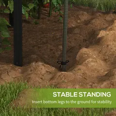 Outsunny Galvanised Steel Fruit Cage, Plant Protection Tent with Zipped Door, 1.2 x 1.2 x 1.9m, Black - 7