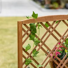 Outsunny Garden Planter with Trellis, Wooden Raised Bed for Garden with Lattice Trellis for Vegetables, Herbs and Flowers, Brown - 9