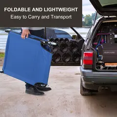 Outsunny Foldable Sun Lounger with 5-Position Adjustable Backrest, Outdoor Portable Recliner Chaise Lounge Chair with Breathable Mesh Fabric, Blue - 6