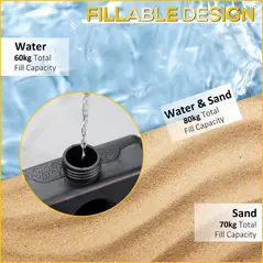 Outsunny Four-Piece Plastic Cantilever Parasol Base - Black - 5