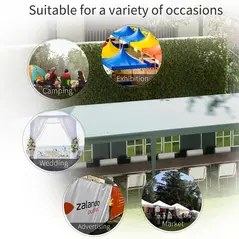 Outsunny Garden Gazebo Marquee Party Wedding Tent Canopy (9m x 3m) - Green - 7