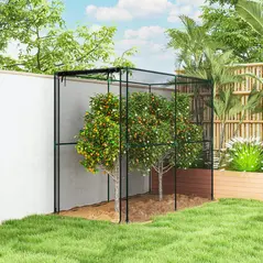 Outsunny Fruit Cage Bird Netting, Brassica Cage Plant Protection Tent with Zipped Door, Anti Bird, Insects, Small Animals, Black - 7