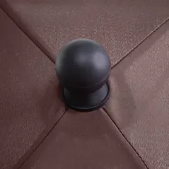 Outsunny Garden Parasol Umbrella, Outdoor Market Table Umbrella with Ruffles & Aluminium Pole, Rectangular Tilting Parasol Sun Shade Canopy, 2 x 1.3m, Brown - 9