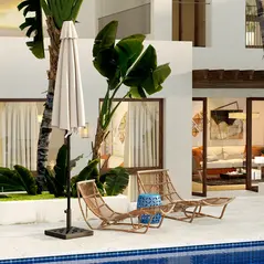 Outsunny Garden Parasol Base, 15kg HDPE Outdoor Umbrella Stand Parasol Stand with Cut-Out Design, Sun Umbrella Base for 32, 38, 48 mm Poles, Black - 8