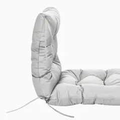 Outsunny Garden Back Chair Cushion, Comfortable Patio Seat Cushion Pad with Backrest for Outdoor & Indoor Use, Light Grey - 7