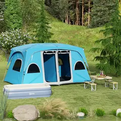 Outsunny Four-Seat Folding Picnic Table - Natural Finish - 9