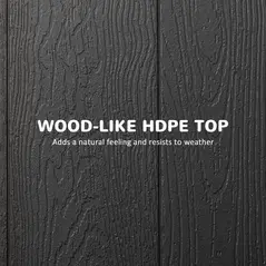 Outsunny Folding Garden Dining Table for 6, Rectangular Outdoor Dining Table with HDPE Tabletop, Foldable Garden Table with Steel Frame for Balcony, Porch, Charcoal Grey - 5