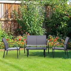 Outsunny Four-Piece Minimal Garden Patio Set - Grey - 2