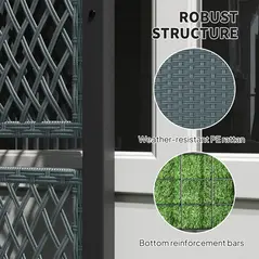 Outsunny Garden Planter Box with Trellis, Liner for Climbing Plants, Vegetables, Flowers, 90 x 35 x 148 cm, Charcoal Grey - 4