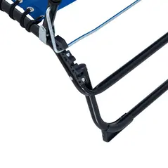 Outsunny Foldable Sun Lounger, Outdoor 4 Level Adjustable Backrest Reclining Chaise Chair, Steel Frame Recliner Chair for Camping, Hiking, Navy Blue - 9