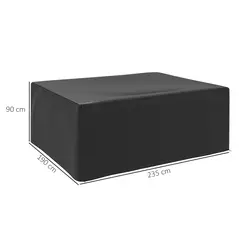 Outsunny Garden Furniture Cover, Waterproof Anti-UV Large Protective Patio Set Covers, 235 x 190 x 90cm, Black - 3