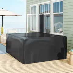 Outsunny Garden Furniture Cover, Waterproof Anti-UV Large Protective Patio Set Covers, 235 x 190 x 90cm, Black - 2