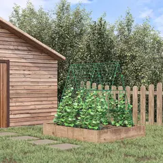 Outsunny Garden Cucumber Trellis for Climbing Plants, A-Frame Trellis Plant Support with Climbing Net, DIY Adjustable Cucumber Support Frame for Raised Bed, Vegetables, Flowers, Fruit, Green - 2