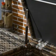 Outsunny Four-Piece Rattan Sofa Set, with Storage Table - Orange/Brown - 9