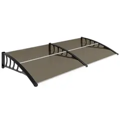 Outsunny Front Door Canopy, Outdoor Awning, Rain Shelter, 200 x 96cm, Brown - 1