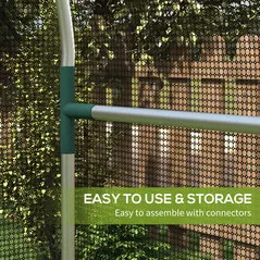 Outsunny Galvanised Steel Fruit Cage, Plant Protection Tent with Zipped Door, 1.2 x 1.2 x 1.9m, Black - 5