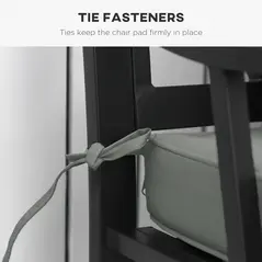 Outsunny Garden Bench Cushion 2 Seater Loveseat Seat Pad for Patio Swing Furniture for Indoor & Outdoor Use, 120 x 50 x 8 cm, Grey - 4