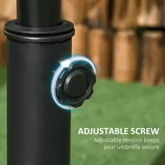 Outsunny Heavy Duty Cement Parasol Base 20kg Round Patio Umbrella Stand Garden Outdoor Shade Holder for Dia. 35mm/38mm/48mm Poles - 4