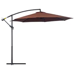 Outsunny Φ3m Hanging Umbrella Parasol-Coffee - 1