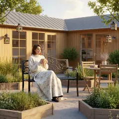 Outsunny Metal Garden Bench with Floral Backrest and Armrests - Black - 9