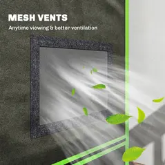 Outsunny Grow Tent 120 x 120 x 200 cm, Reflective Mylar Hydroponic Growing Tent with 600D Oxford Fabric, Observation Window, Vent, Zipper Door for Indoor Plant Growing, Black - 8