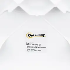 Outsunny Garden Side Table Plastic Outdoor Square Coffee End Table for Drink Snack, White - 7