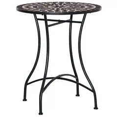 Outsunny Φ60cm Mosaic Outdoor Patio Table - Black - 9