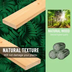 Outsunny Large Fir Wood Raised Plant Stand Oak Tone - 8