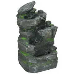 Outsunny Garden Water Feature with LED Lights - Dark Grey - 1