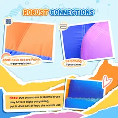 Outsunny Kids Bouncy Castle House Inflatable Trampoline Slide Water Pool 3 in 1 with Blower for Kids Age 3-8 Multi-color 2.8 x 2.5 x 1.7m - 6