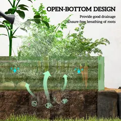 Outsunny Metal Raised Garden Bed Planter Box Outdoor Planters for Growing Flowers, Herbs, Green, Light Green - 4