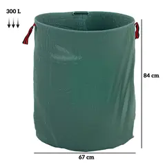 Outsunny Garden Waste Bags, 300L x 3 Heavy Duty Garden Bags, Foldable and Reusable Waste Sacks with Handles for Loading Leaf, Trash, Debris, Green - 3