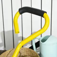 Outsunny Garden Trolley Cart, Heavy Duty Garden Cart with Metal Frame, 10" Pneumatic Wheels, Rotating Handle, 150kg Capacity, for Garden, Farm, Yellow - 8