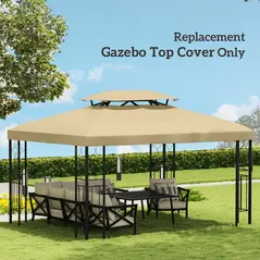 Outsunny Gazebo Roof Replacement, for 3 x 4m Frames - Cream - 7