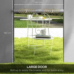 Outsunny Gazebo Side Panels, 2 Pack Sides Replacement, for 3x3(m) or 3x6m Pop Up Gazebo, with Windows and Doors, Light Grey - 5