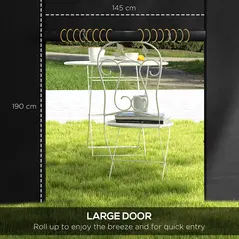 Outsunny Gazebo Side Panels, 2 Pack Sides Replacement, for 3x3(m) or 3x6m Pop Up Gazebo, with Windows and Doors, Black - 5