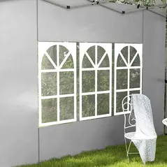 Outsunny Gazebo Side Panels, Sides Replacement with Window for 3x3(m) or 3x4m Pop Up Gazebo, 2 Pack, Grey - 9