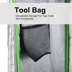 Outsunny Grow Tent Reflective Mylar Hydroponic with Adjustable Vents and Floor Tray for Indoor Plant Growing, 60 x 60 x 140 cm (24.5" x 24.5" x 55") - 6