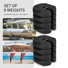 Outsunny Gazebo Weights Set of 8, 24KG Weights for Gazebo Legs with Reinforce Pins and Carry Belt, for Gazebos Shelters Marquees Tents - 4