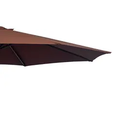 Outsunny Φ3m Hanging Umbrella Parasol-Coffee - 9