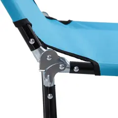 Outsunny Garden Sun Lounger, with Five-Position Back - Light Blue - 9