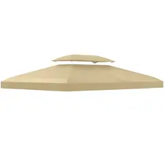 Outsunny Gazebo Roof Replacement, for 3 x 4m Frames - Cream - 1