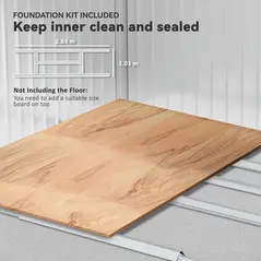 Outsunny Garden Storage Shed, Metal Outdoor Storage Shed House with Foundation Kit, Ventilation, Doors, 9 x 6FT, Grey - 7