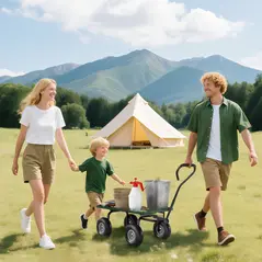 Outsunny Garden Trolley Cart, Heavy Duty Garden Cart with Metal Frame, 10" Pneumatic Wheels, Rotating Handle, 150kg Capacity, for Garden, Farm, Green - 7