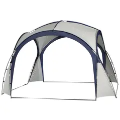 Outsunny Gazebo Party Tent, 3.5x3.5m-Cream/Blue - 1
