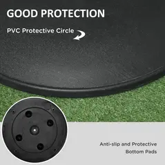 Outsunny Heavy Duty Cement Parasol Base 20kg Round Patio Umbrella Stand Garden Outdoor Shade Holder for Dia. 35mm/38mm/48mm Poles - 6